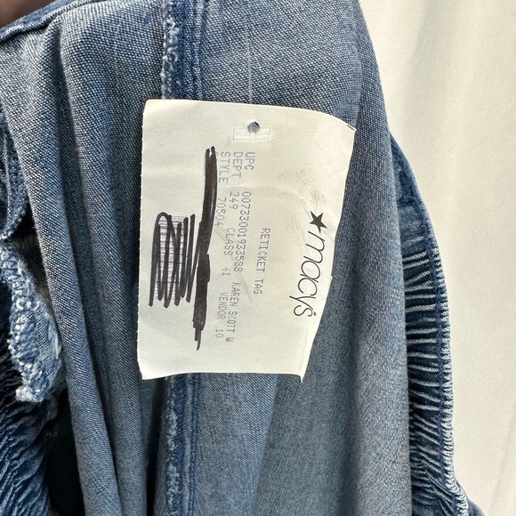 Karen Scott Comfort Waist Denim Zip Front Capri - Blue - size 24W - Picture 5 of 8